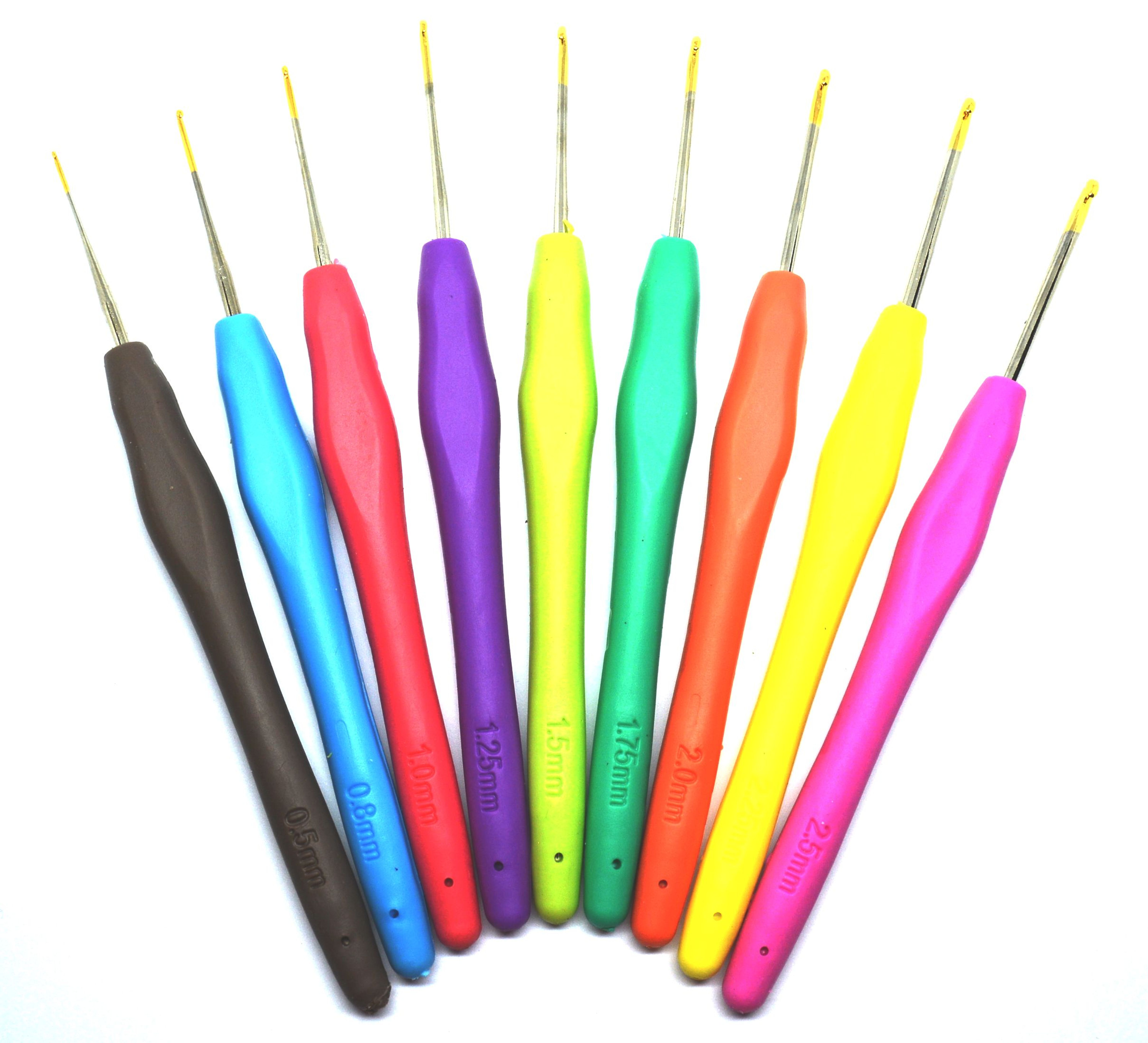 Sada háčků na háčkování se silikonovou rukojetí 9 velikostí menší