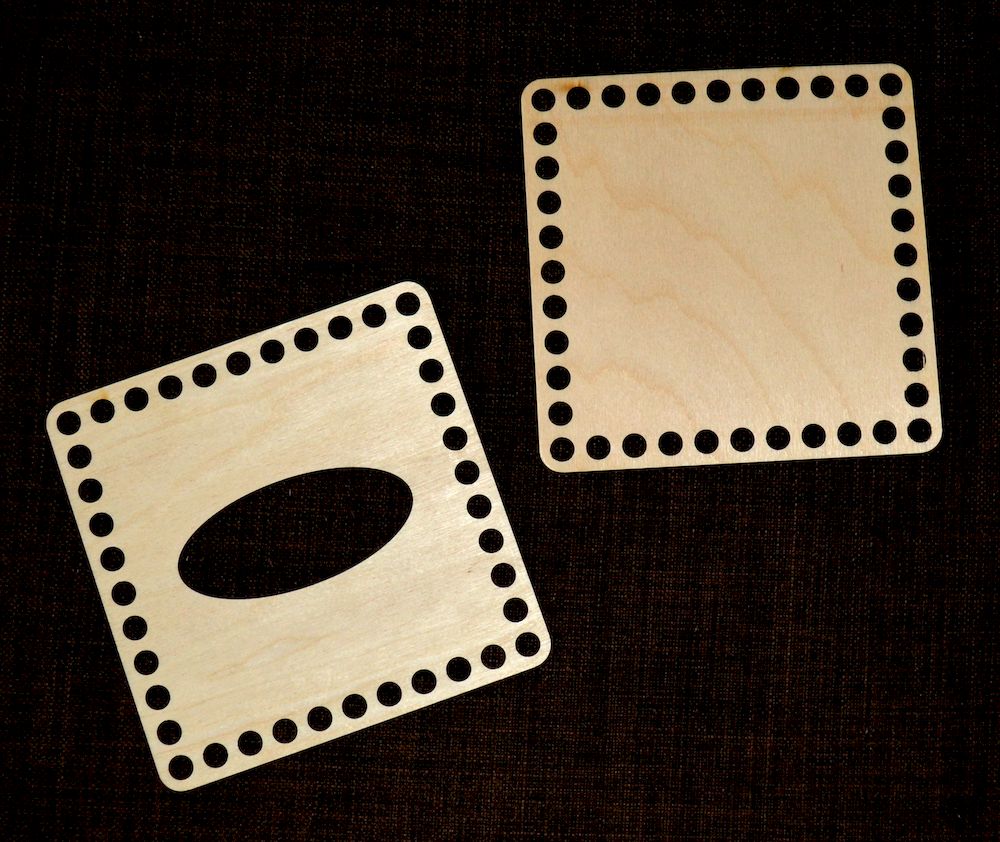 Dřevěné víko na kapesníky - čtverec 15 cm