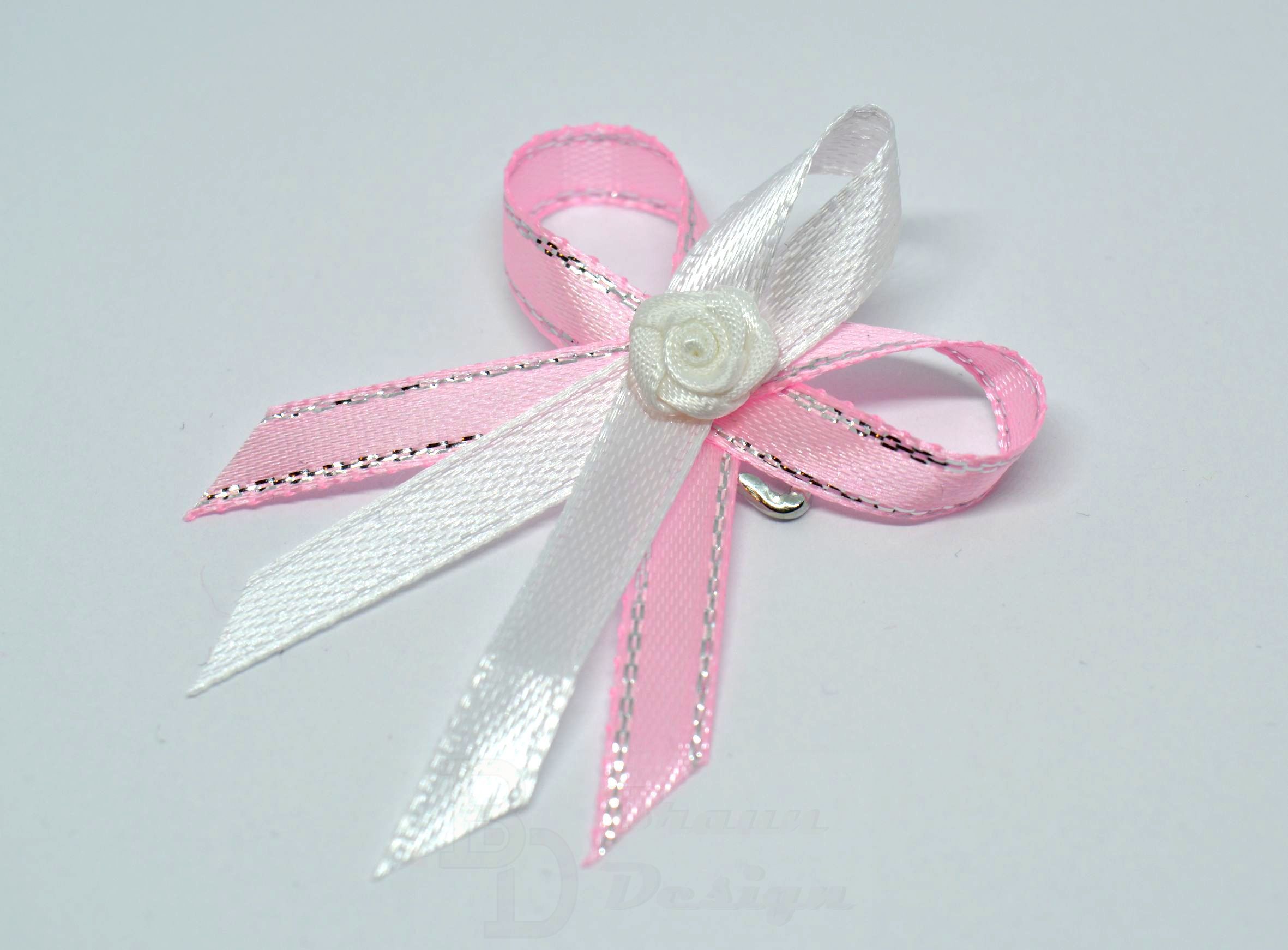 Růžovo stříbrné svatební vývazky 