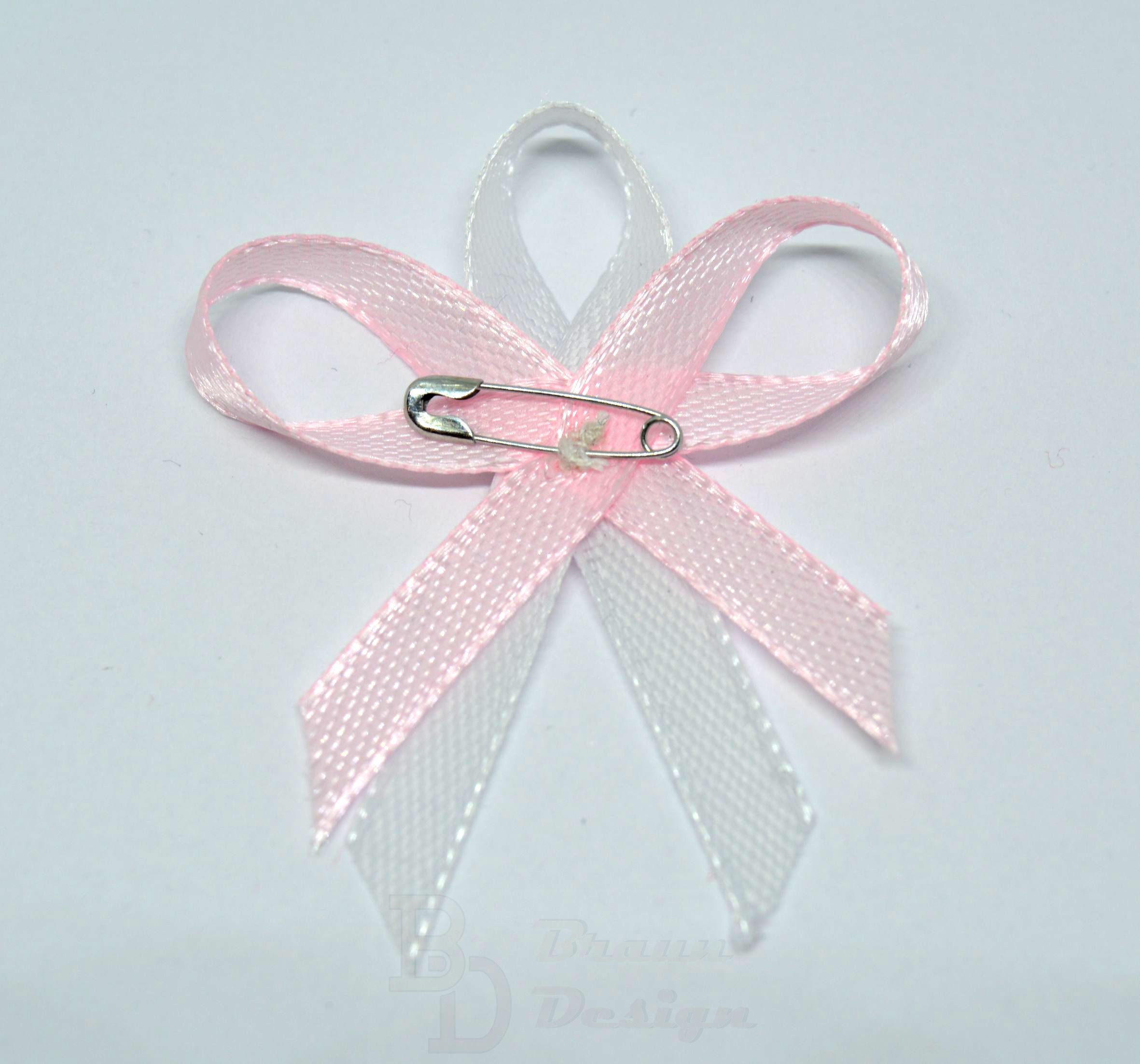 Růžové svatební vývazky s kytičkou 2