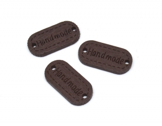 Dřevěná cedulka Hand made oválná hnědá