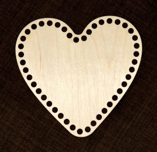Dno na košík - srdce 20 cm