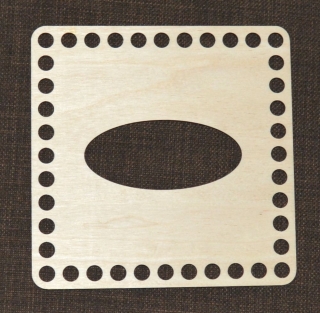 Dřevěné víko na kapesníky - čtverec 15 cm