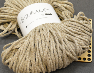 Bavlněná šňůra MILA 5 mm - Béžovokrémová melange