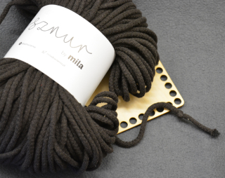 Bavlněná šňůra MILA 5 mm - Čokoládová