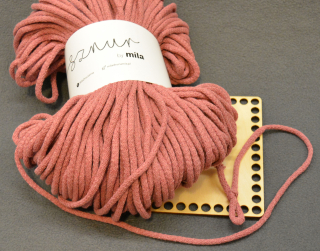 Bavlněná šňůra MILA 5 mm - Starorůžová tmavá