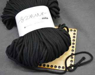 Bavlněná šňůra MILA 5 mm - Černá