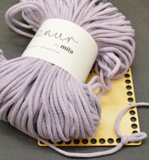 Bavlněná šňůra MILA 5 mm - Levandulová