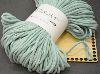 Bavlněná šňůra MILA 5 mm - Mátová