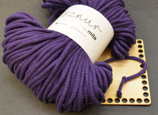 Bavlněná šňůra MILA 5 mm - Švestková