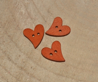 Knoflík srdíčko hnědé