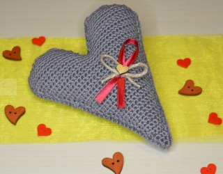 Červený svatební vývazek se srdcem rustikal