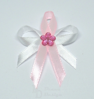 Růžové svatební vývazky s kytičkou