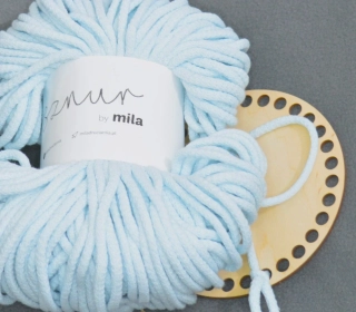 Bavlněná šňůra MILA 5 mm - Modrá ledová