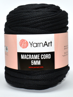 Macrame Cord 5 mm barva 750 černá
